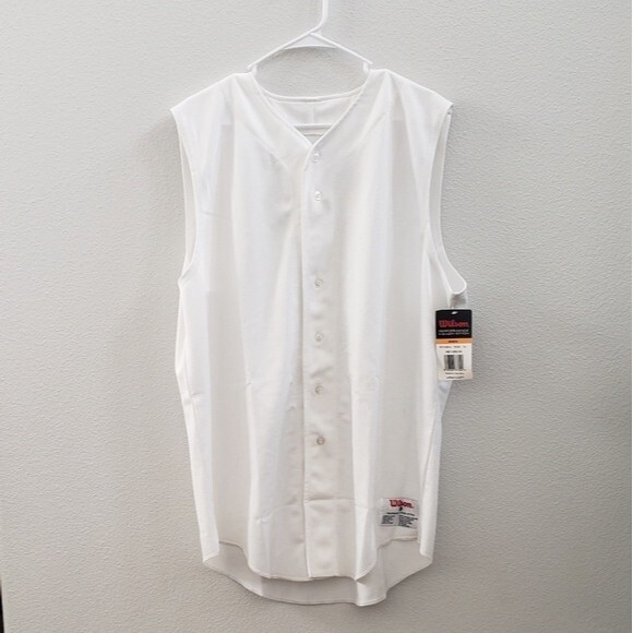 Men's Wilson white sleeveless jersey size XL - Picture 1 of 4